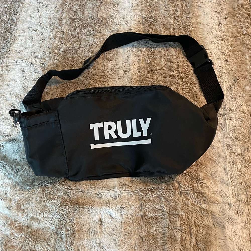 TRULY Black Fanny Pack with Can Holder. New without Tags.